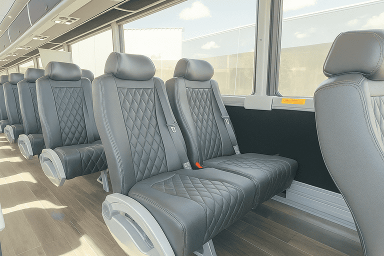 interior of Yonkers Shuttle Bus Rentals charter bus